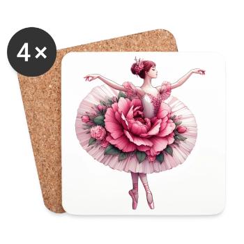 Ballet dancer with tutu - Coasters (set of 4) - white - Front
