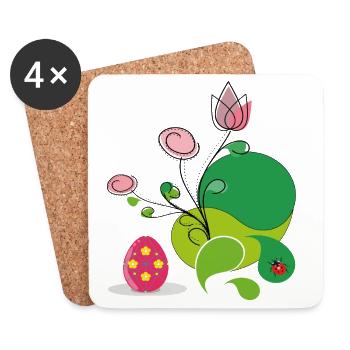 Easter Greeting - Coasters (set of 4) - white - Front