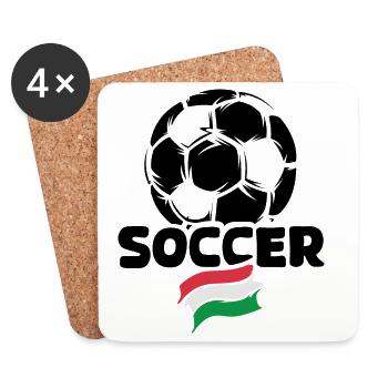 Équipe de football Hongrie 2024 soccerfan icon Logo - Dessous de verre (lot de 4) - blanc - Devant