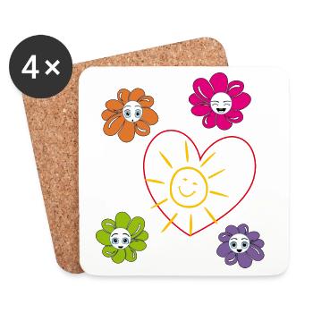 Sun in the heart - Coasters (set of 4) - white - Front