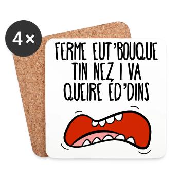 Ferme eut'bouque... - Coasters (set of 4) - white - Front