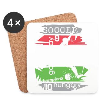 Football Hungary Tournament Collage Goal Shot Icon - Coasters (set of 4) - white - Front