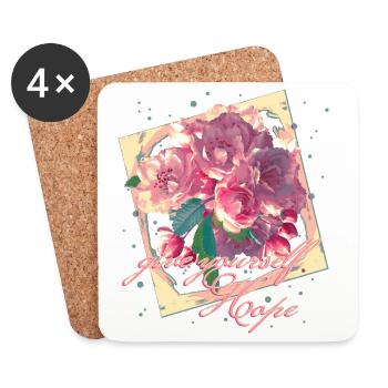 Donnez-vous de l’espoir Fleurs d’amandier - Dessous de verre (lot de 4) - blanc - Devant