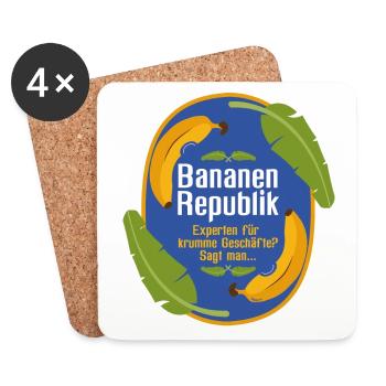 Bananenrepublik - Untersetzer (4er-Set) - Weiß - Vorne