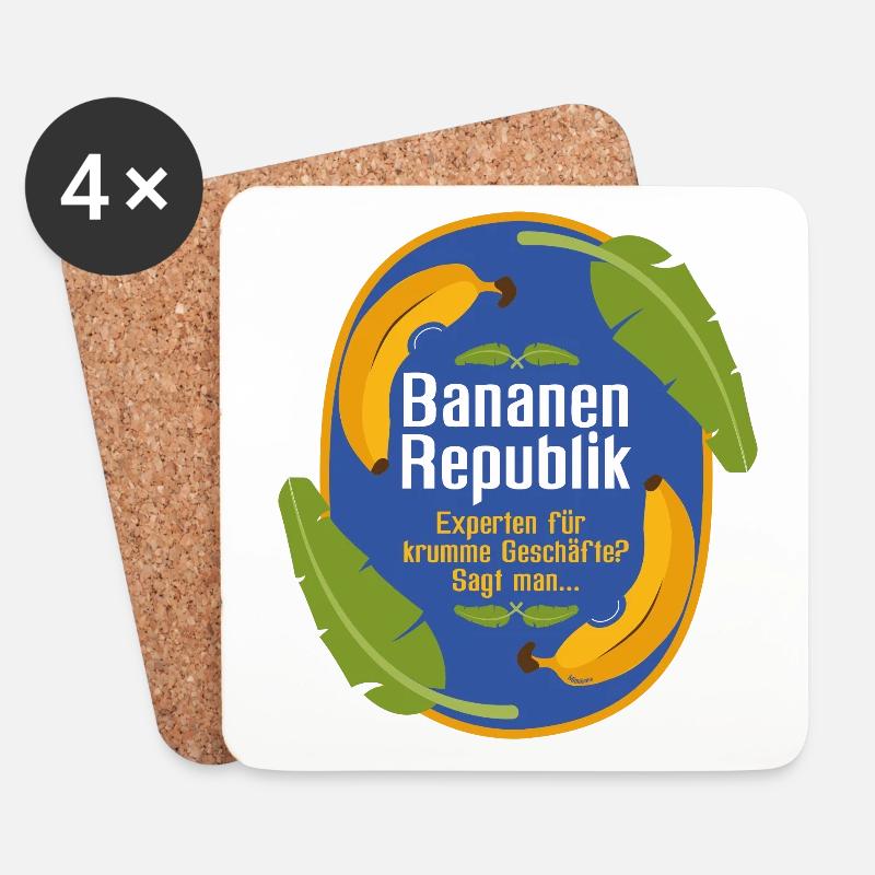 Bananenrepublik - Untersetzer (4er-Set) - Weiß
