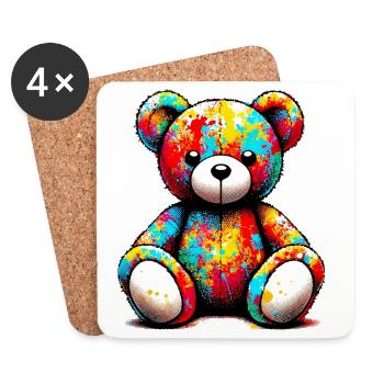 Orso orsacchiotto Ours en peluche - Dessous de verre (lot de 4) - blanc - Devant