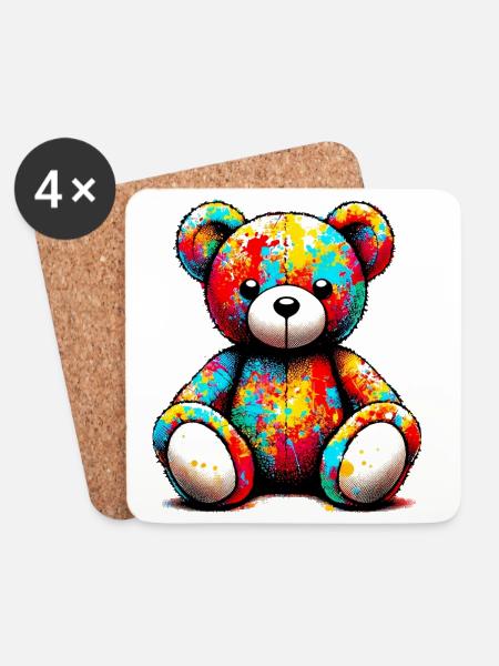 Orso orsacchiotto Teddybär - Untersetzer (4er-Set) - Weiß