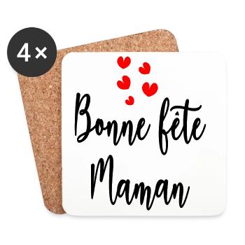 HAPPY BIRTHDAY. HAPPY MOTHER'S DAY. MOM - Coasters (set of 4) - white - Front