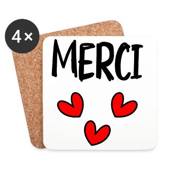 MERCI. MAÎTRESSE. MAÎTRE. MERCI MAÎTRESSE - Dessous de verre (lot de 4) - blanc - Devant