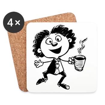 Heiße Tasse - Untersetzer (4er-Set) - Weiß - Vorne