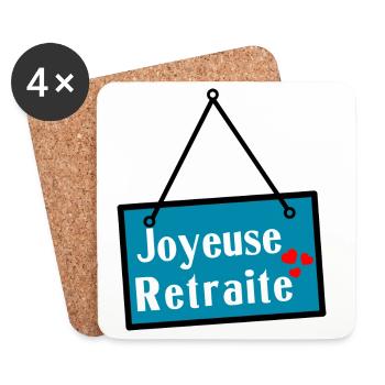 HAPPY RETREAT. RETIREMENT - Coasters (set of 4) - white - Front
