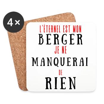 Citations existentielles en typographie noire - Dessous de verre (lot de 4) - blanc - Devant