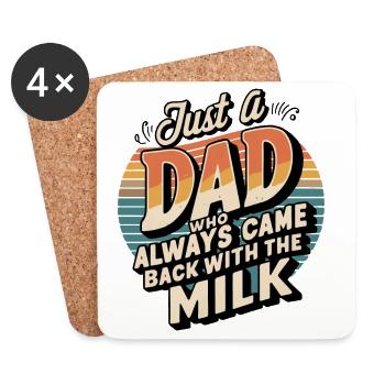 Juste un papa qui revenait toujours avec le lait - Dessous de verre (lot de 4) - blanc - Devant