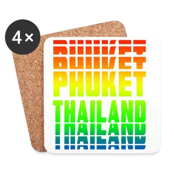 Phuket Thailand rainbow design - Coasters (set of 4) - white - Front