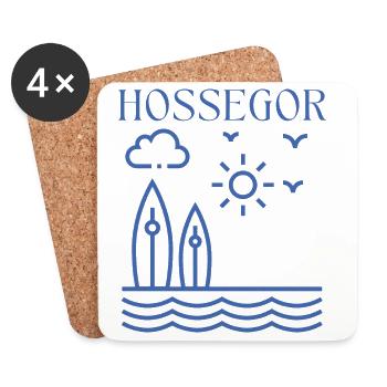 HOSSEGOR Coastal Surf Scene - Coasters (set of 4) - white - Front
