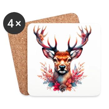Deer - Coasters (set of 4) - white - Front