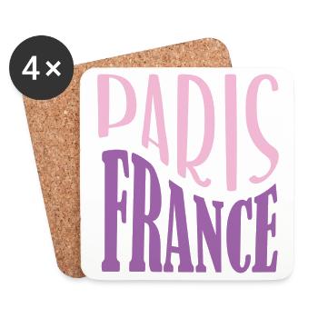 Paris, France - Dessous de verre (lot de 4) - blanc - Devant