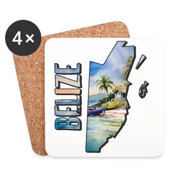 Aquarell Landkarte Belize - Untersetzer (4er-Set) - Weiß - Vorne