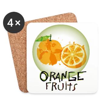 Orange Fruits - Coasters (set of 4) - white - Front