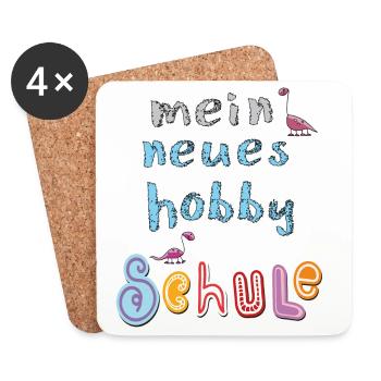 Schule Schulkind - Untersetzer (4er-Set) - Weiß - Vorne