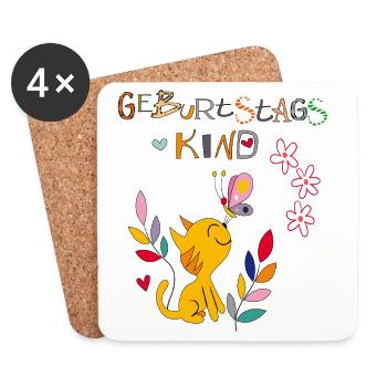 Birthday Girl, Happy Birthday - Coasters (set of 4) - white - Front