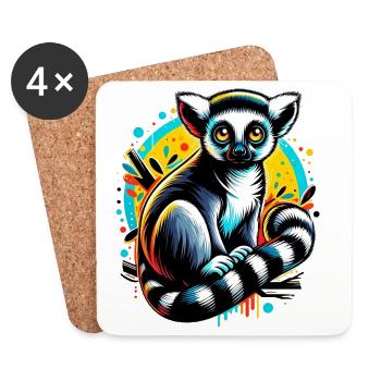 Lemur - Coasters (set of 4) - white - Front