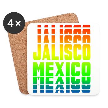 Jalisco Mexico rainbow design - Coasters (set of 4) - white - Front