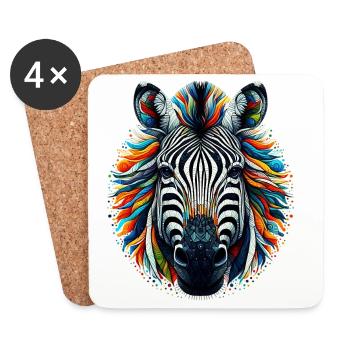 Zebra - Coasters (set of 4) - white - Front