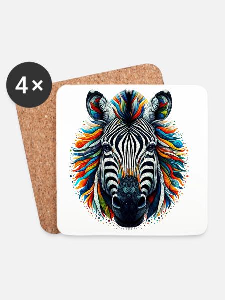Zebra - Coasters (set of 4) - white