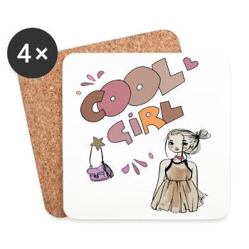 Fille Cool, Fille - Dessous de verre (lot de 4) - blanc - Devant