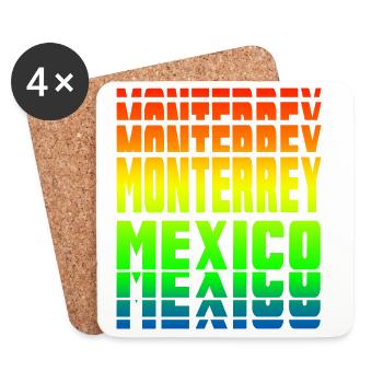 Monterrey Mexiko Regenbogen Design - Untersetzer (4er-Set) - Weiß - Vorne