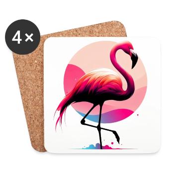 Flamingo - Coasters (set of 4) - white - Front