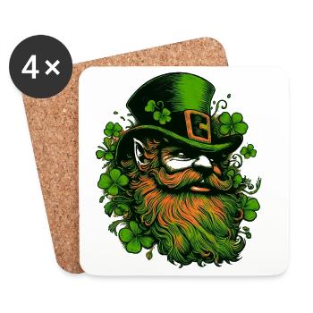 Leprechaun Irland - Untersetzer (4er-Set) - Weiß - Vorne
