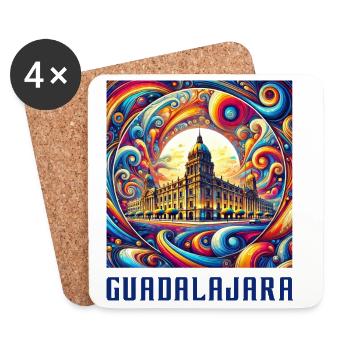Guadalajara Mexiko Abstrakt Design - Untersetzer (4er-Set) - Weiß - Vorne