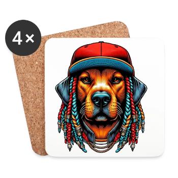 Hund - Untersetzer (4er-Set) - Weiß - Vorne