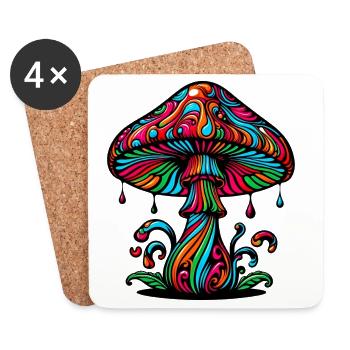 Fungo Funghi Mushroom Mushrooms - Coasters (set of 4) - white - Front