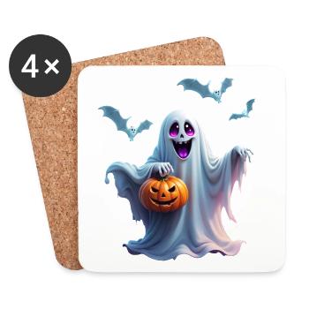 The charming Halloween design conveys. - Coasters (set of 4) - white - Front