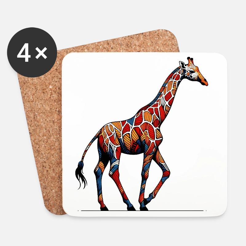 Giraffe - Untersetzer (4er-Set) - Weiß