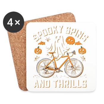 Spooky Spins Halloween Bicycle Tee - Coasters (set of 4) - white - Front