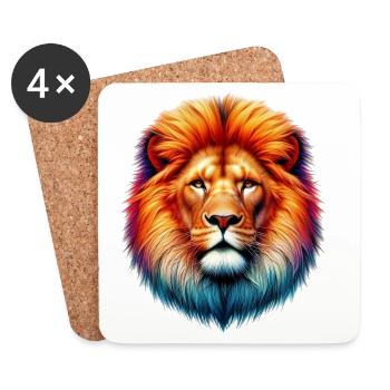 Lion - Dessous de verre (lot de 4) - blanc - Devant