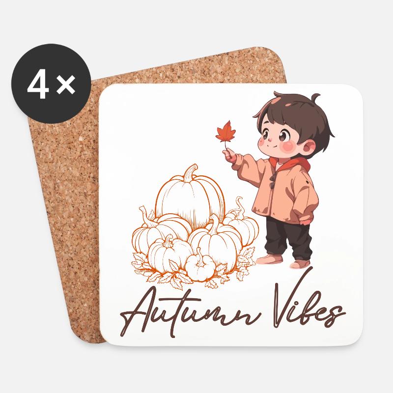 Autumn Vibes - Dessous de verre (lot de 4) - blanc