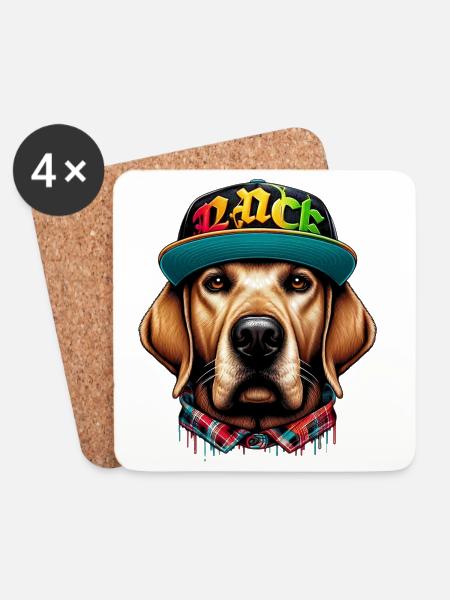 Hund - Untersetzer (4er-Set) - Weiß