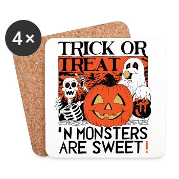 Trick or treat - Coasters (set of 4) - white - Front