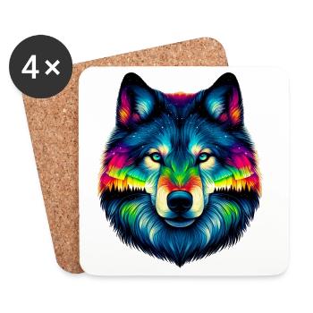 Wolf - Coasters (set of 4) - white - Front