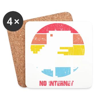 Kein Internet Sunset City Silhouette - Untersetzer (4er-Set) - Weiß - Vorne