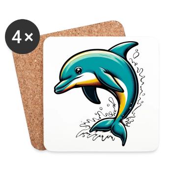 Dolphin - Coasters (set of 4) - white - Front
