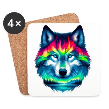 Wolf - Coasters (set of 4) - white - Front