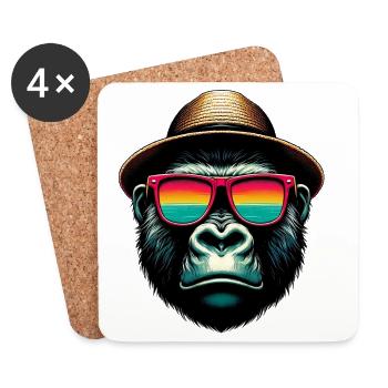 Gorilla - Coasters (set of 4) - white - Front