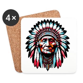 American Indian American - Coasters (set of 4) - white - Front