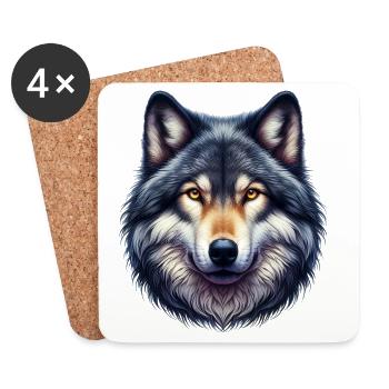 Wolf - Coasters (set of 4) - white - Front